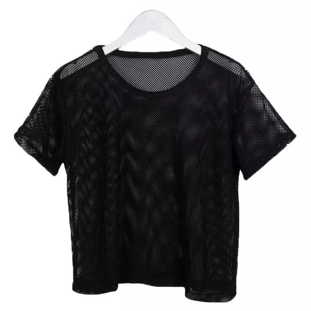 Summer Women Short Sleeve Hollow Out Top - Picture 5 of 5